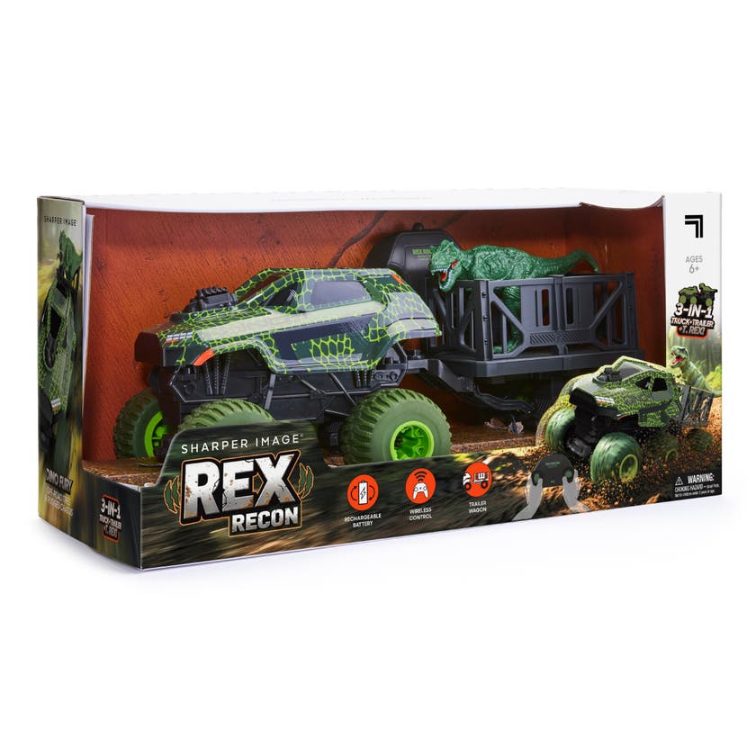 Sharper Image Rex Recon radiostyrt lastbil med dinosaur