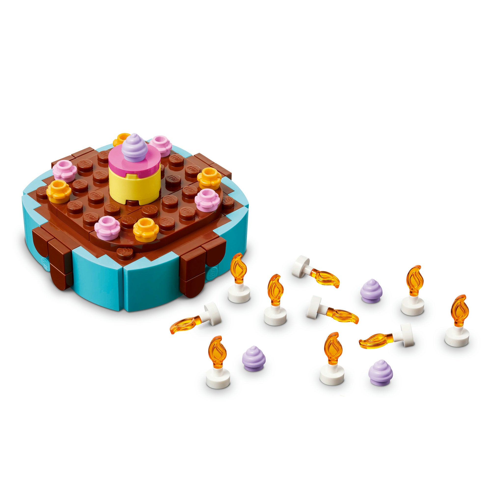 LEGO® Bursdagskake med dekorasjoner. Gøyalt gavesett. Bordpynt 40815
