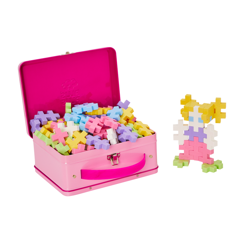 Plus-Plus BIG 3D Byggesett 70 deler i metallboks (Pastell)