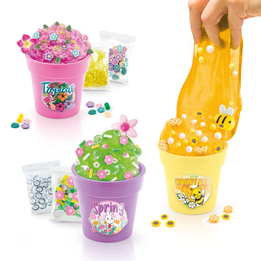 SO SLIME Slime Flower 3-pack – lag fargerike blomsterslimekrukker