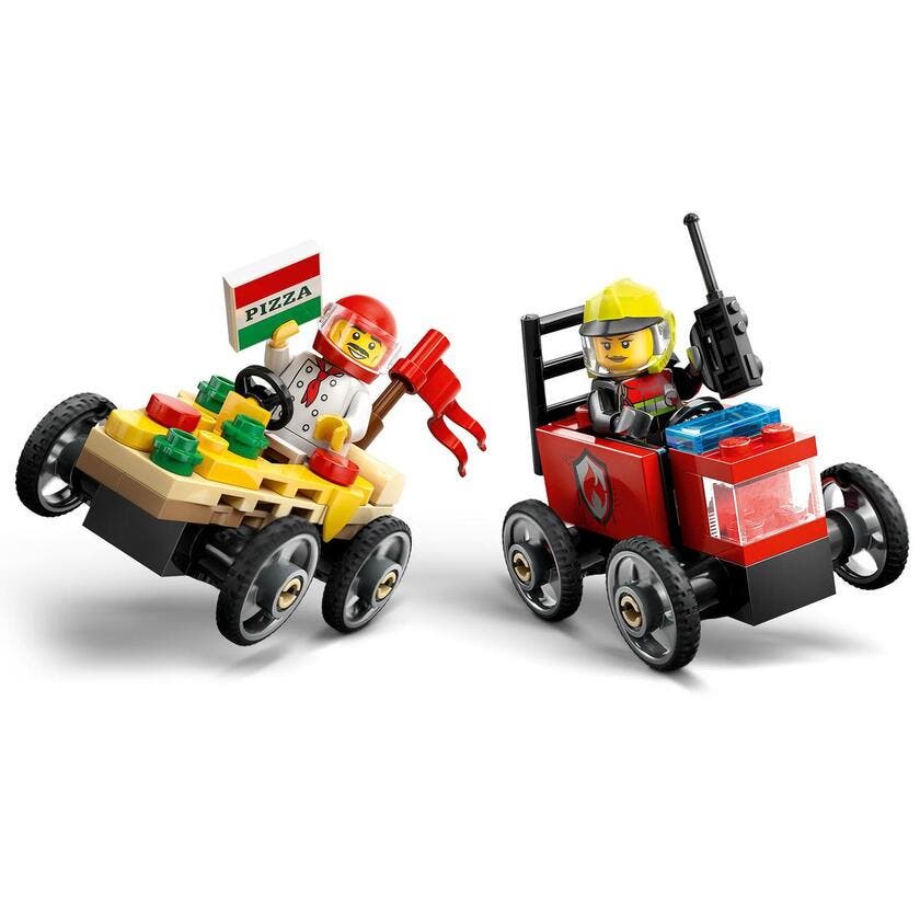 LEGO City Great Vehicles 60458, Pizzabil mot brannbil – racingpakke