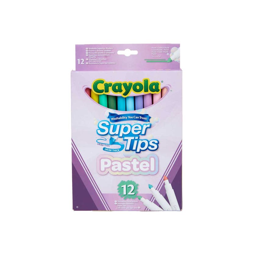 Crayola 12 Pastell Supertips - Tusjpennere