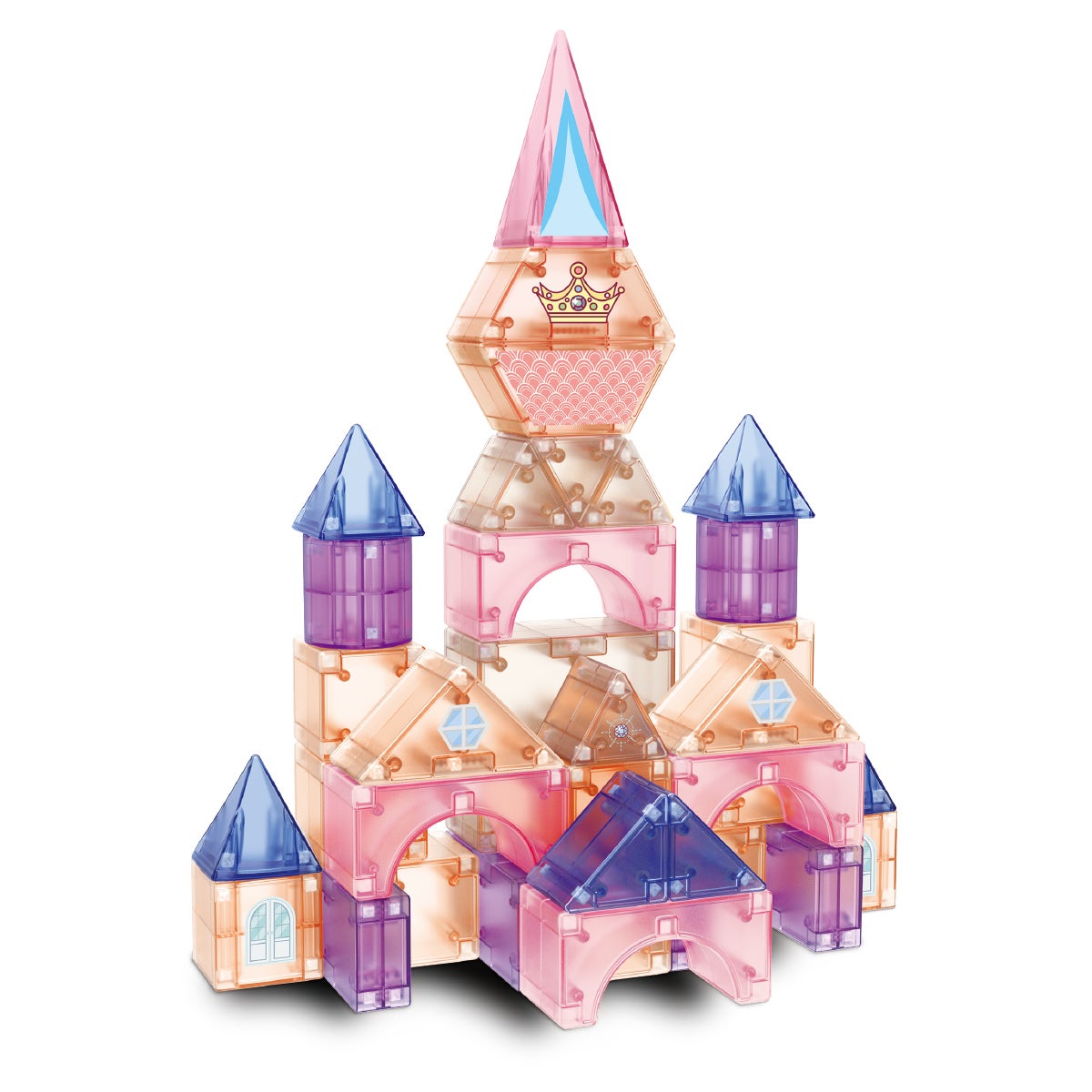 Mag&Play magnetiske byggeklosser 66 stk rosa
