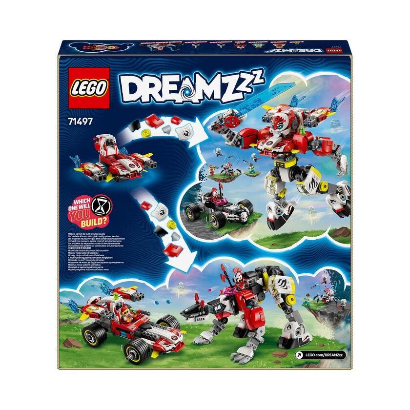 LEGO DREAMZzz 71497, Coopers tigerrobot og Zeros hot rod-bil