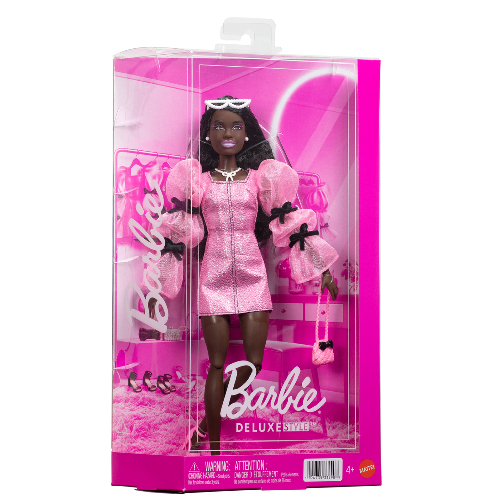 Barbie Deluxe Style Dukke Nr 14 Metallicrosa Kjole
