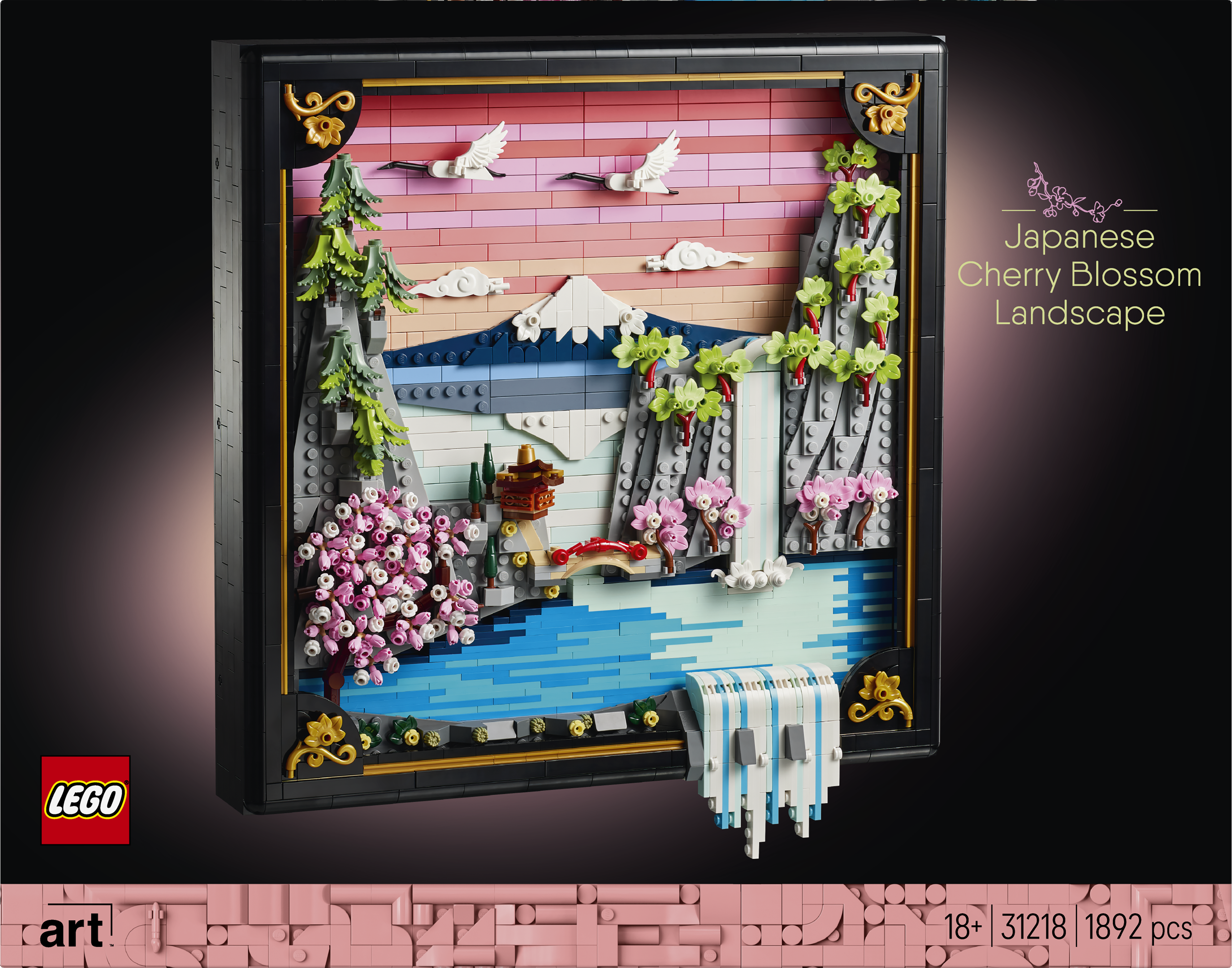 Landskap med japanske kirsebærtrær