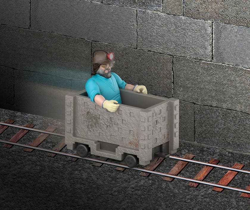 Minecraft Movie Steve & Minecart