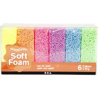 Myk skum, neonfarger, 6x10 g