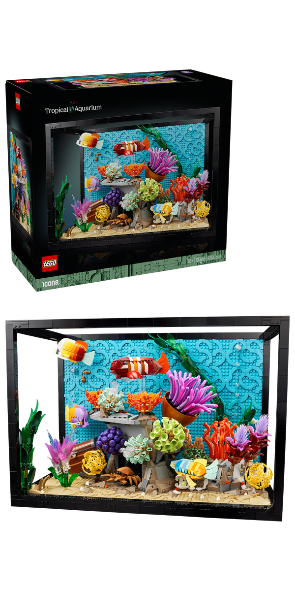 LEGO® Icons Tropisk akvarium. Hobbysett. Byggbart akvarium for voksne 10366
