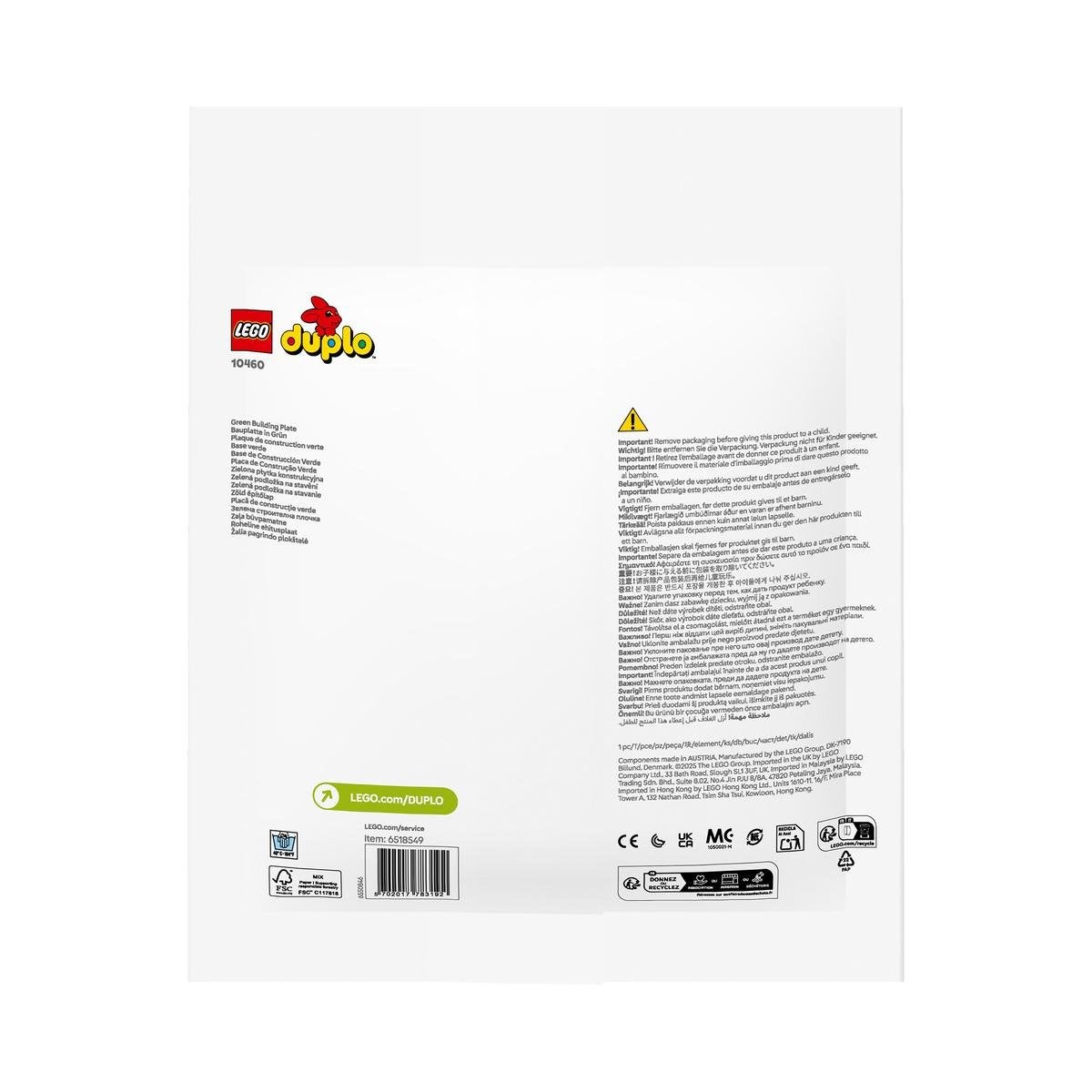 LEGO DUPLO Classic 10460, Grønn byggeplate