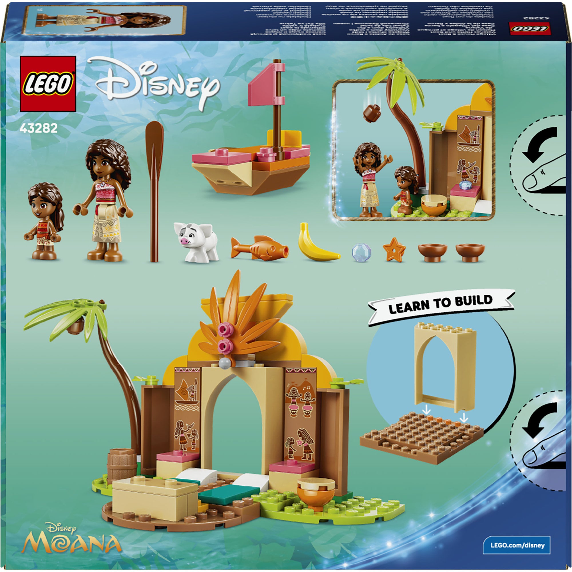 LEGO® ǀ Disney Vaiana Landsbyhus og båt, byggeleke 43282