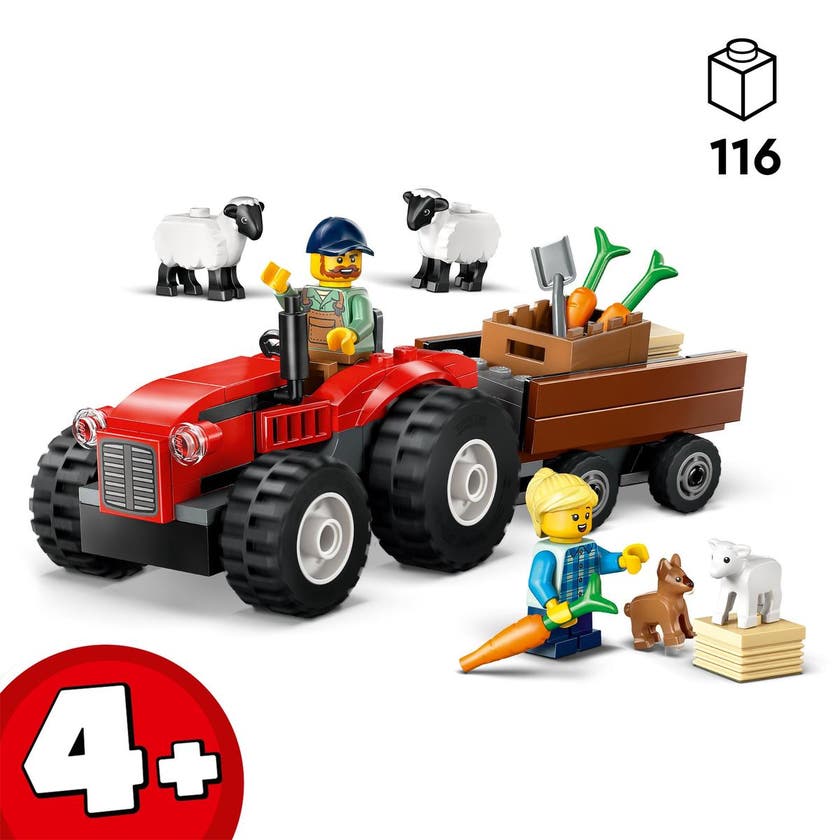 LEGO City Great Vehicles 60461, Rød landbrukstraktor med tilhenger og sau