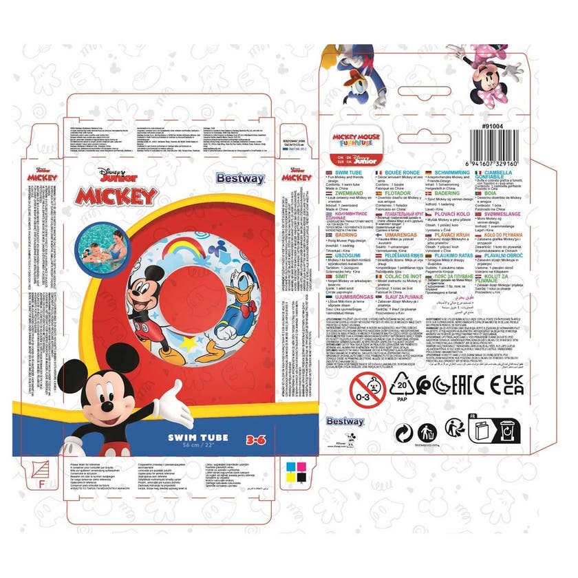 Baderring Mickey Mouse & Donald Duck 56cm – Bestway 3–6 år