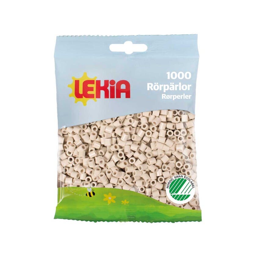 Rørperler 1000 stk Lys gråbeige