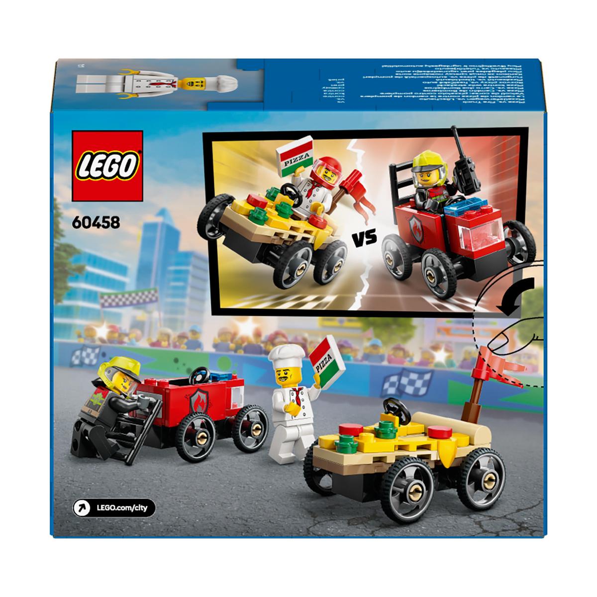 LEGO City Great Vehicles 60458, Pizzabil mot brannbil – racingpakke