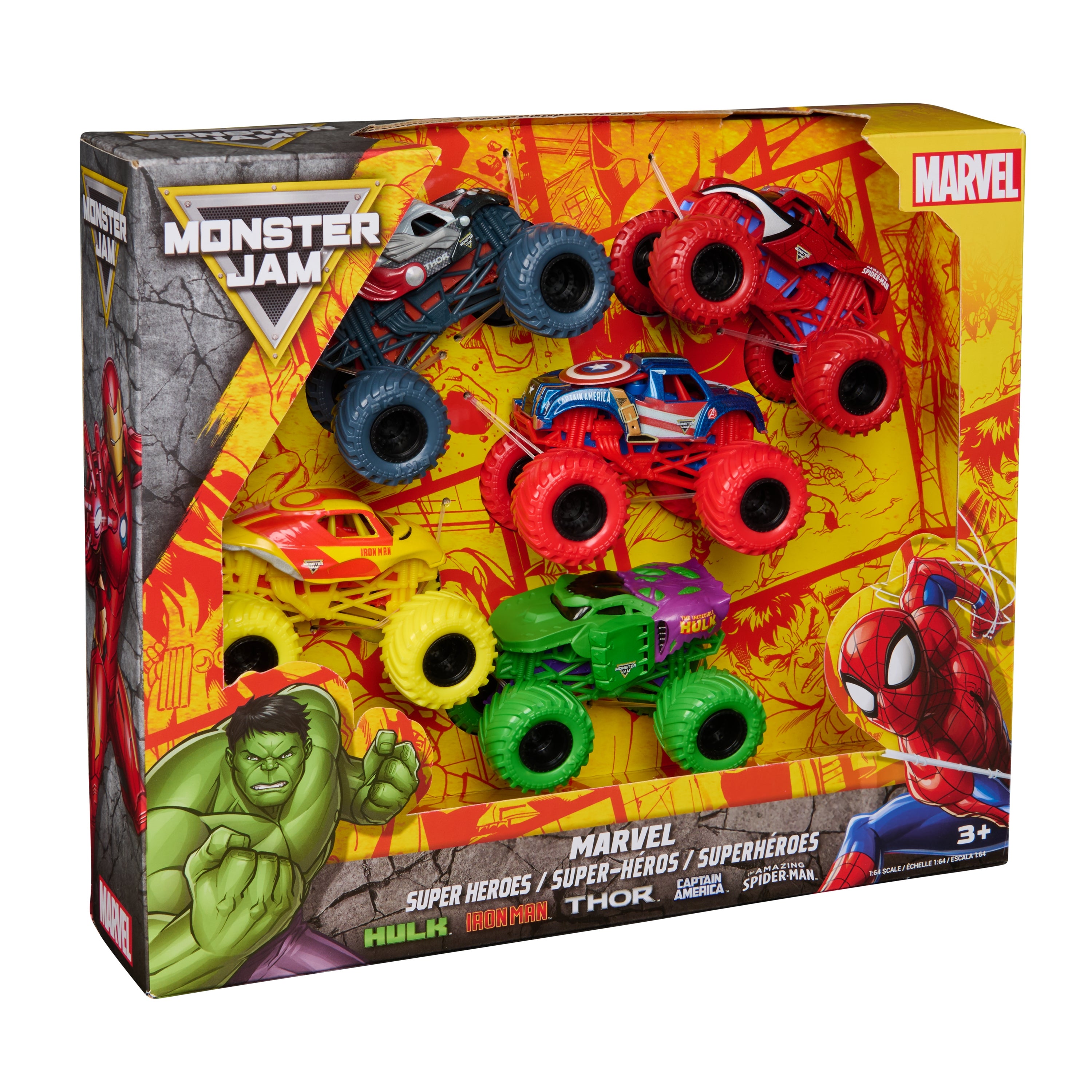 Monster Jam 1:64 Marvel 5 Pack