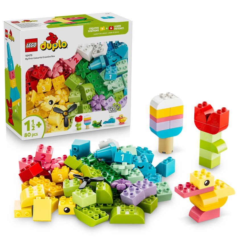 LEGO® DUPLO® Classic Kreativitetsboks med fargerike klosser. Fokusleke 10479