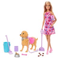 Barbie Walk & Potty Pup med dukke og gående valp
