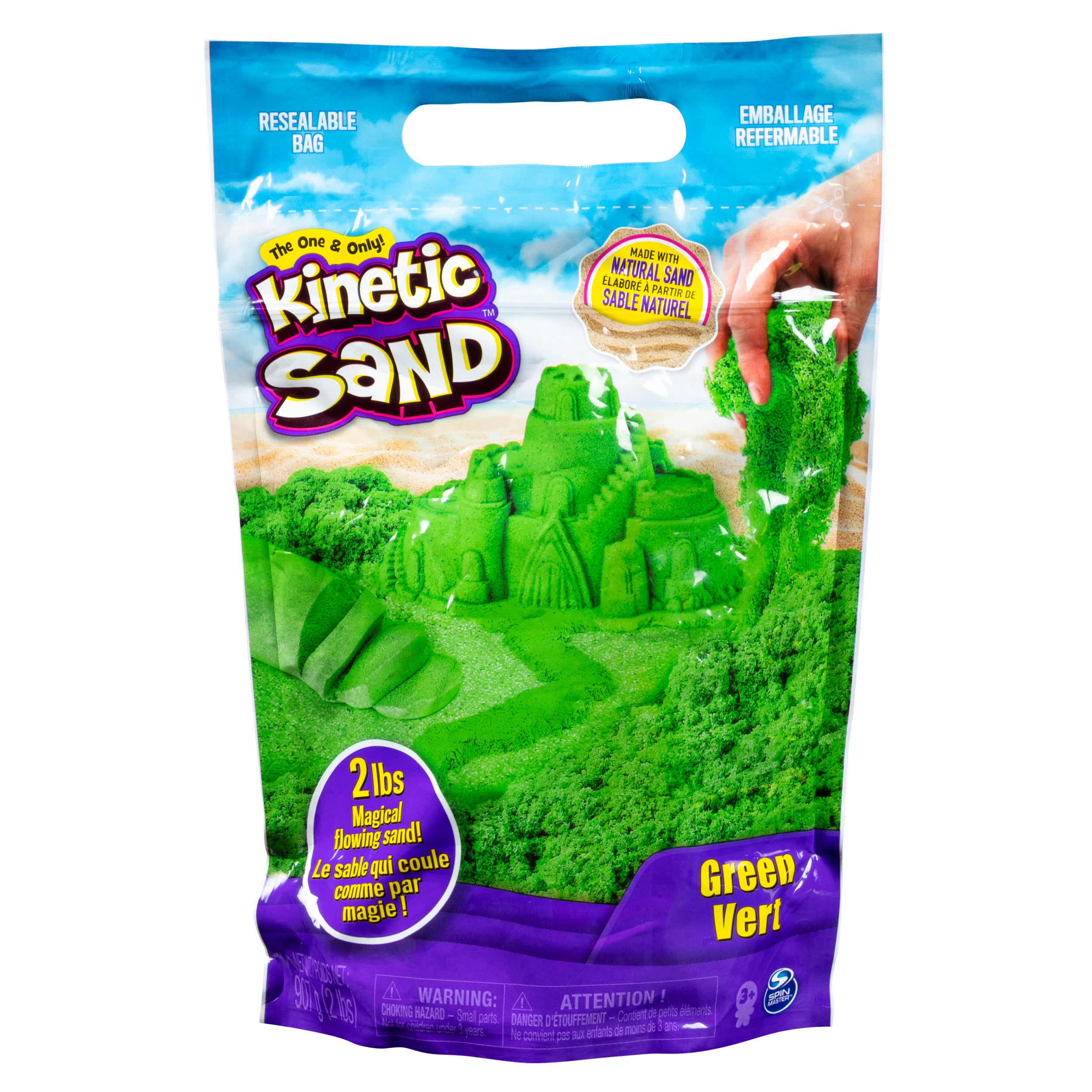 Kinetic Sand fargepakke 0,9 kg – blå, grønn eller lilla