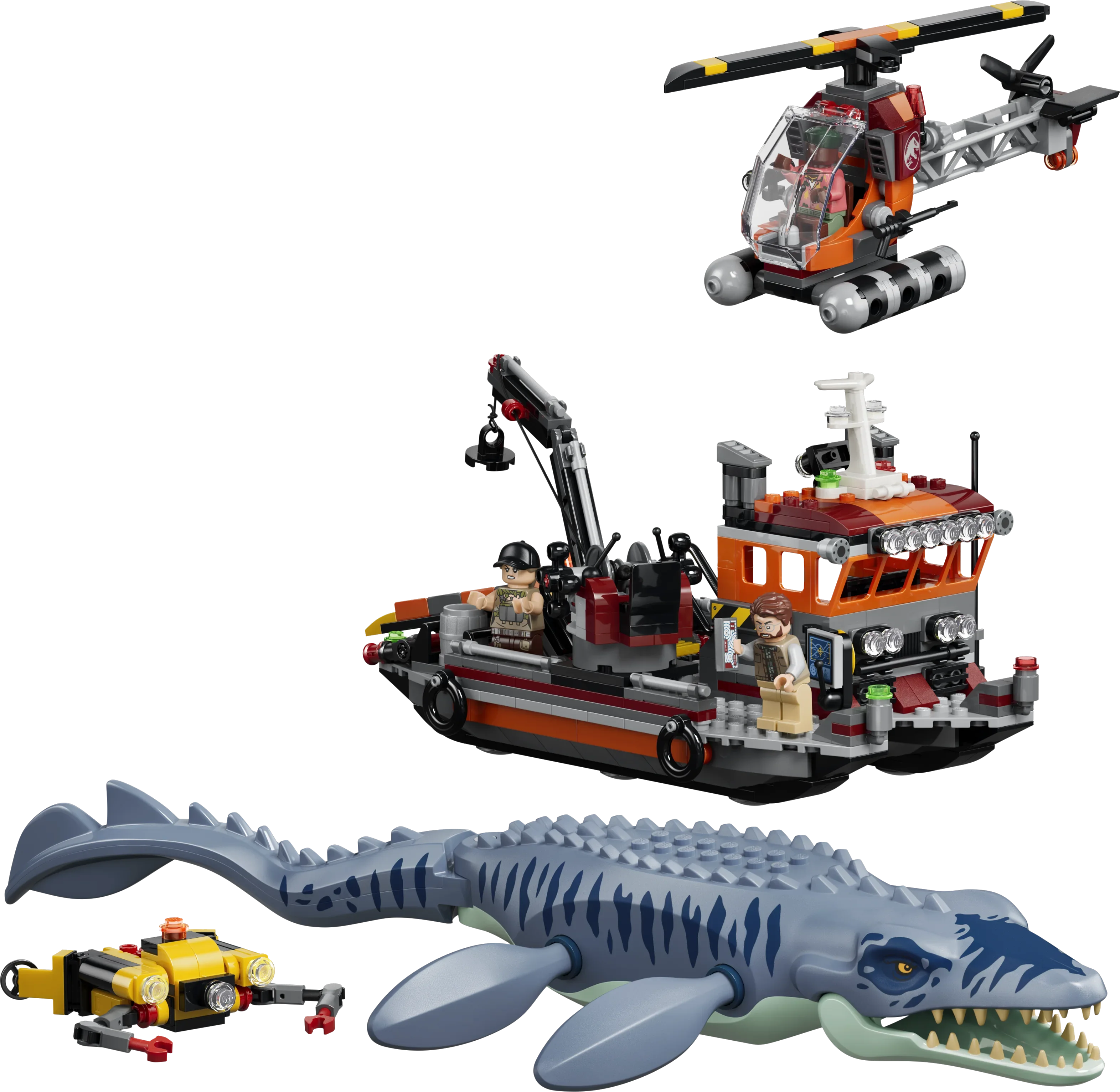 LEGO® Jurassic World Dinosaurangrep med båt og mosasaurus 77983