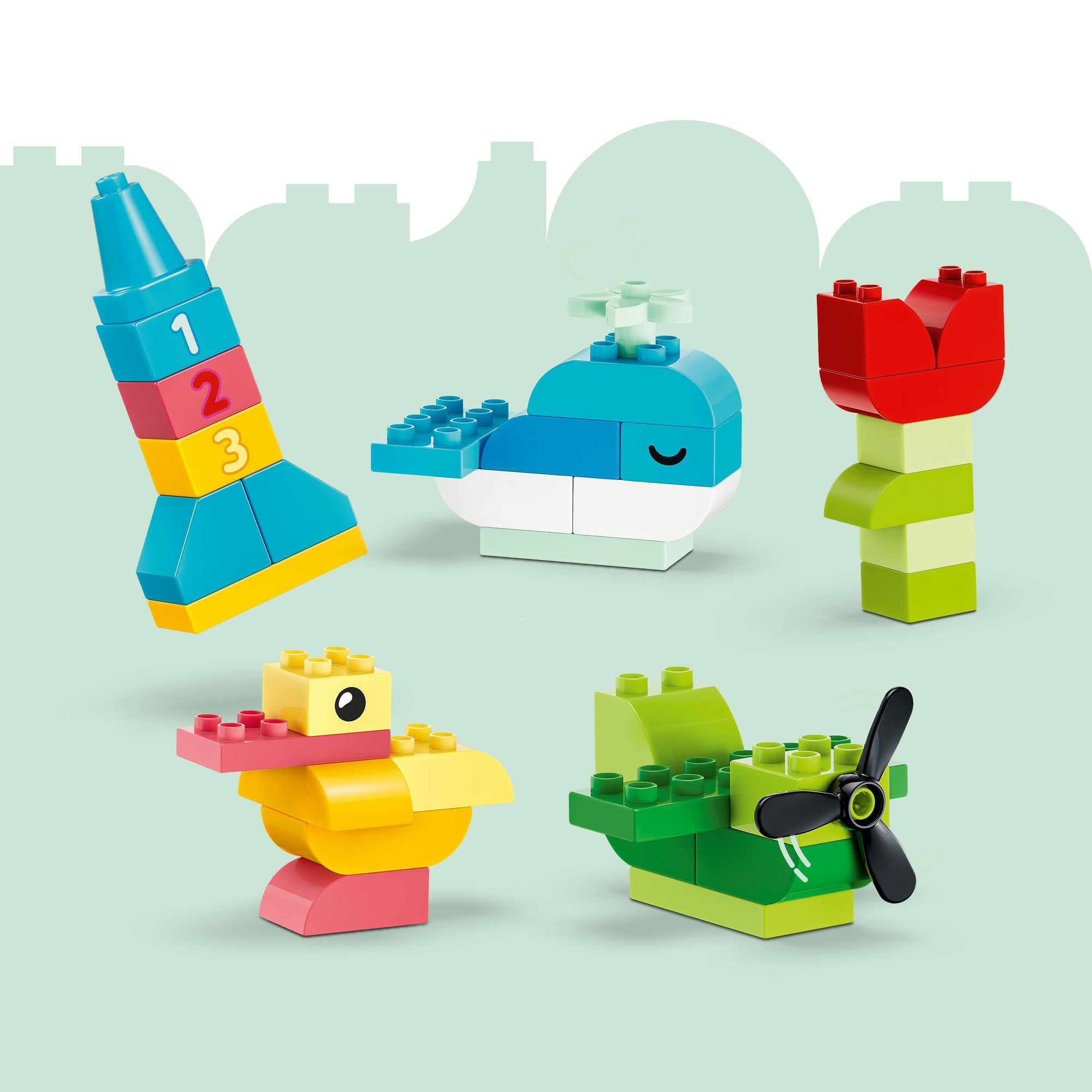 LEGO® DUPLO® Classic Kreativitetsboks med fargerike klosser. Fokusleke 10479