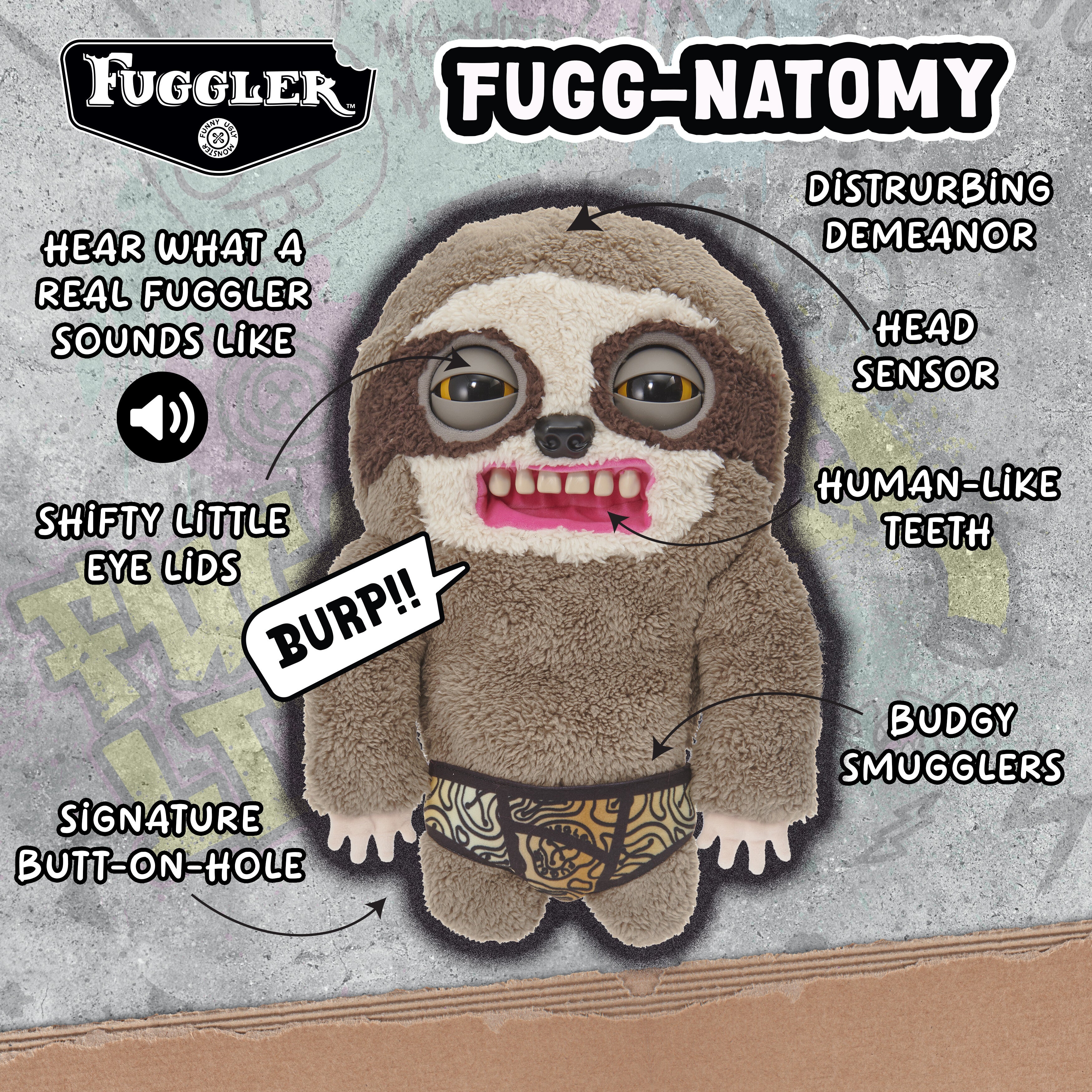Fugglers Sickening Sloth Deluxe Puppetronic Kosedyr