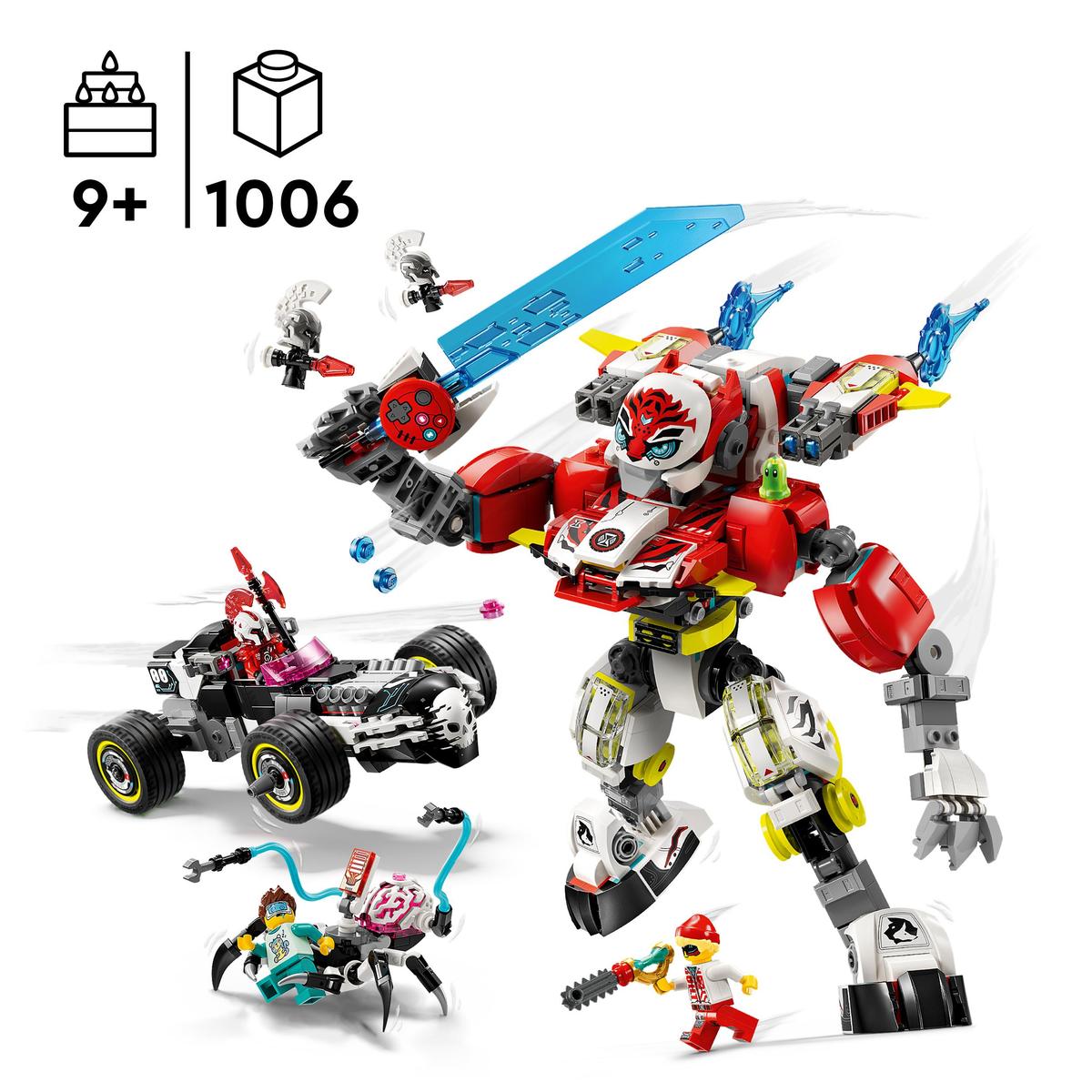LEGO DREAMZzz 71497, Coopers tigerrobot og Zeros hot rod-bil