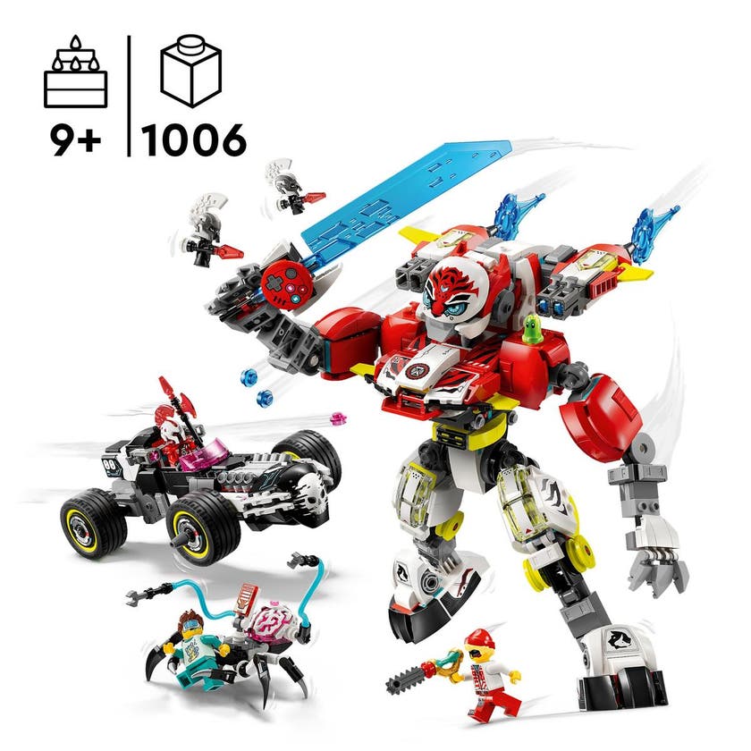 LEGO DREAMZzz 71497, Coopers tigerrobot og Zeros hot rod-bil