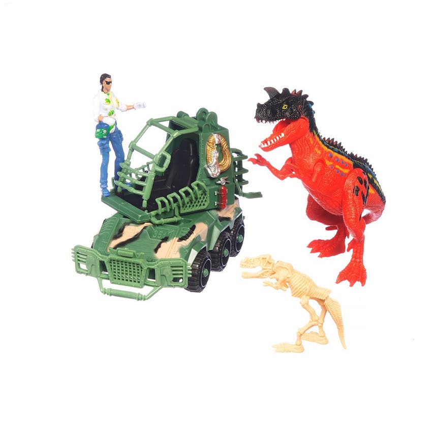 Dino Vs World, Jeger Jeep med figur og Dino