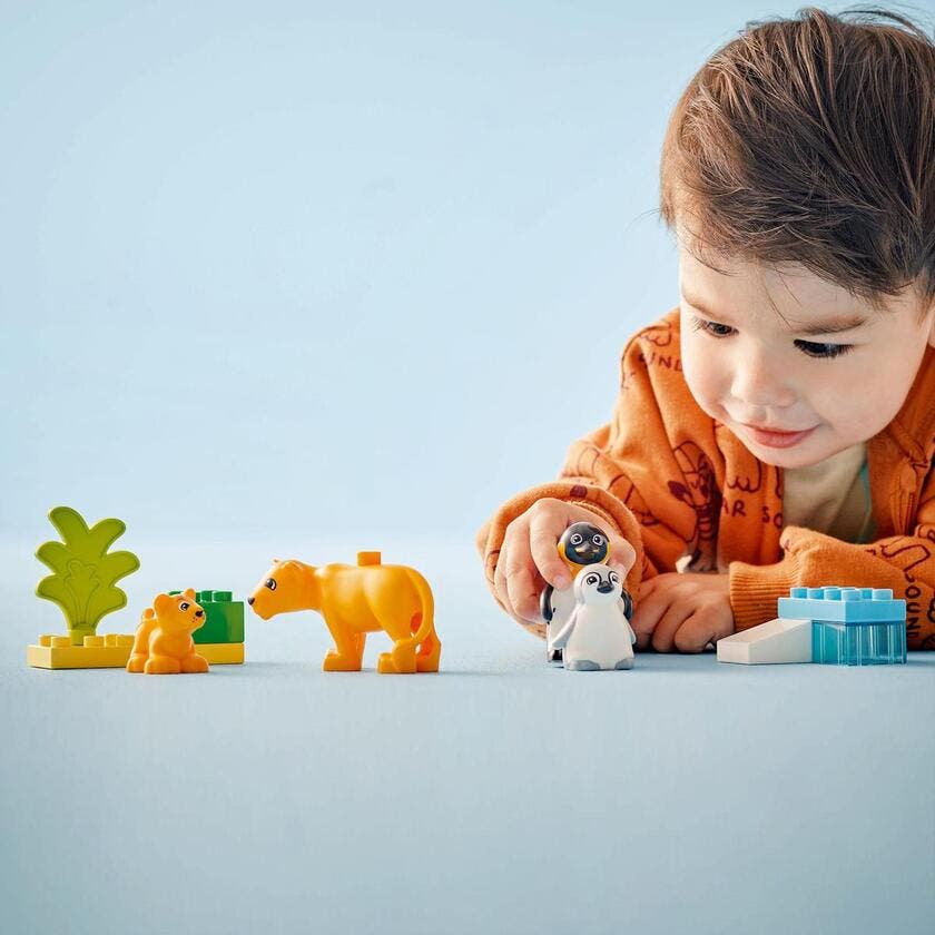 LEGO DUPLO Town 10442, Ville dyrefamilier: Pingviner og løver