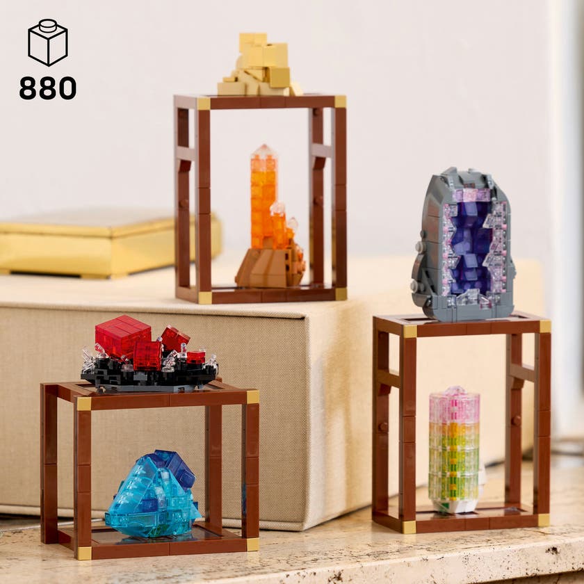 LEGO® Ideas Mineralsamling, Utstillingshyller med krystaller, Stueinnredning 21362