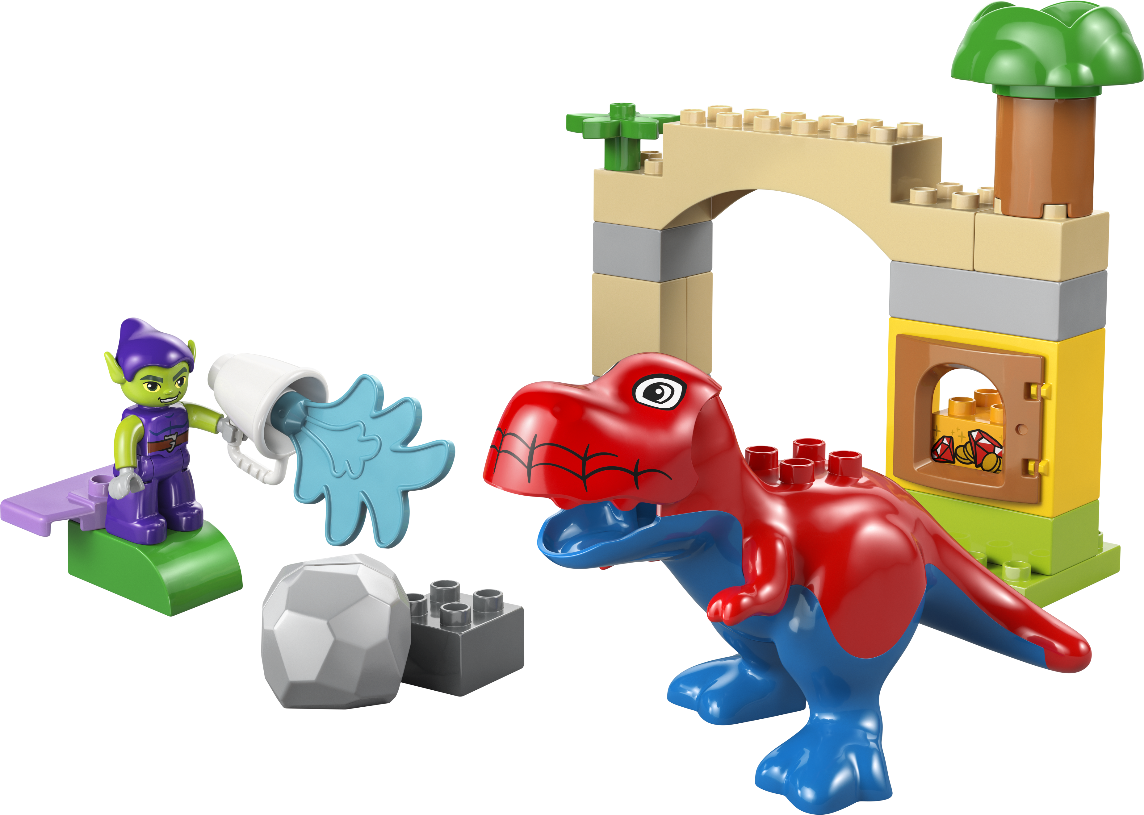 LEGO® DUPLO® │Marvel Dinosauren Spidey-Rex mot Green Goblin. Byggbar superheltleke for småbarn 10463