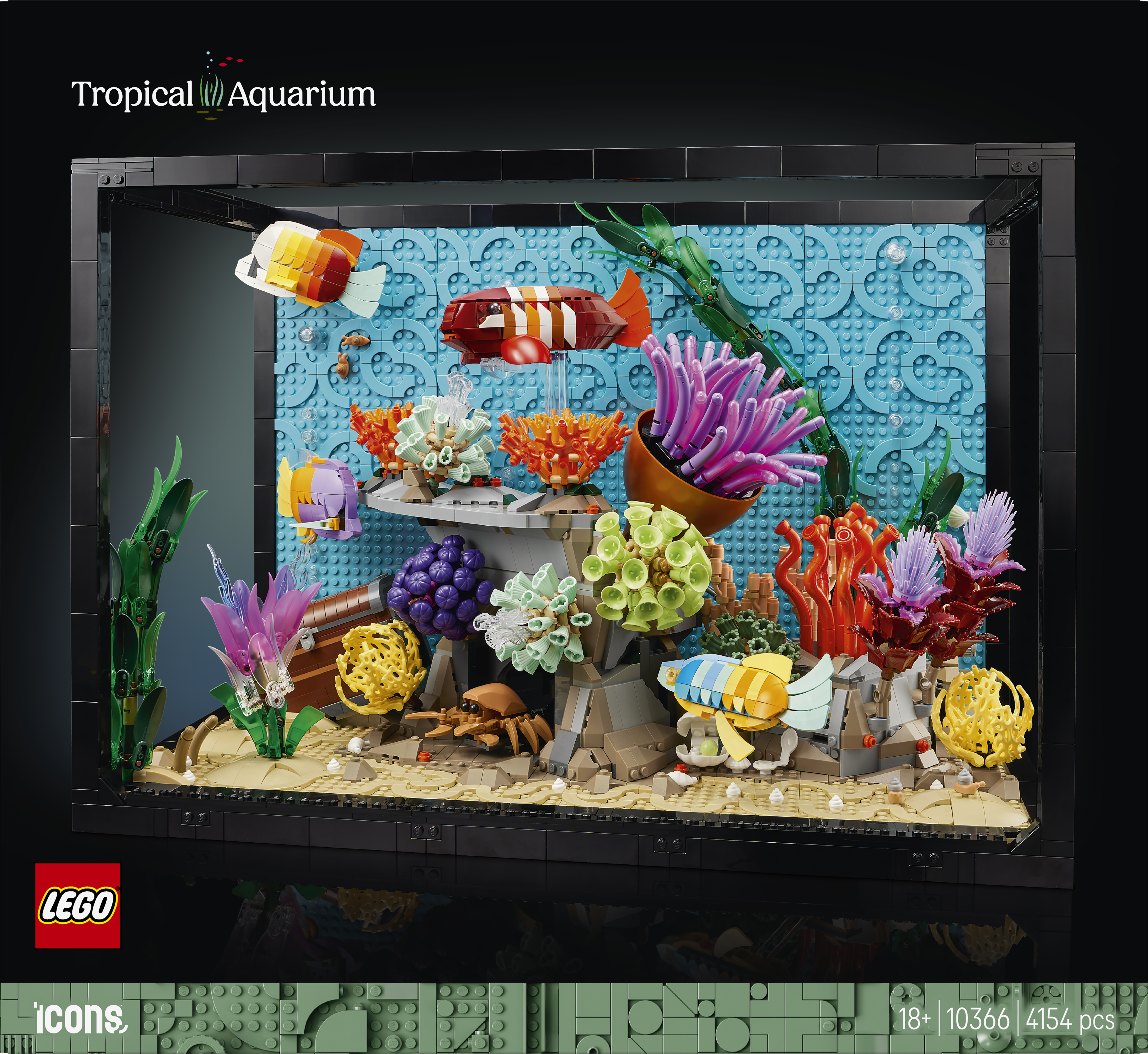 LEGO® Icons Tropisk akvarium. Hobbysett. Byggbart akvarium for voksne 10366