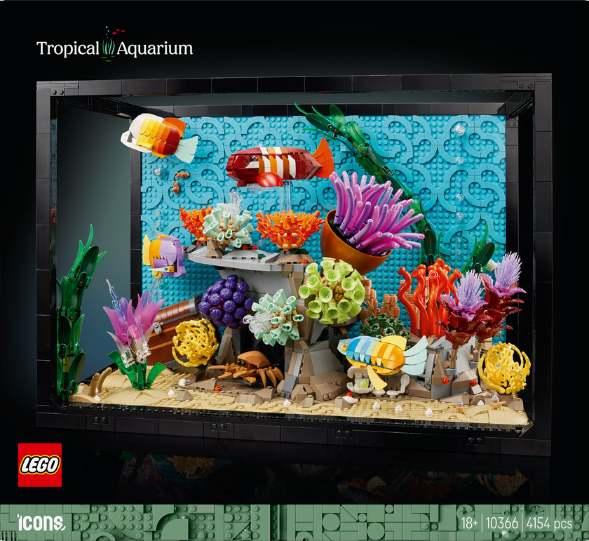 LEGO® Icons Tropisk akvarium. Hobbysett. Byggbart akvarium for voksne 10366