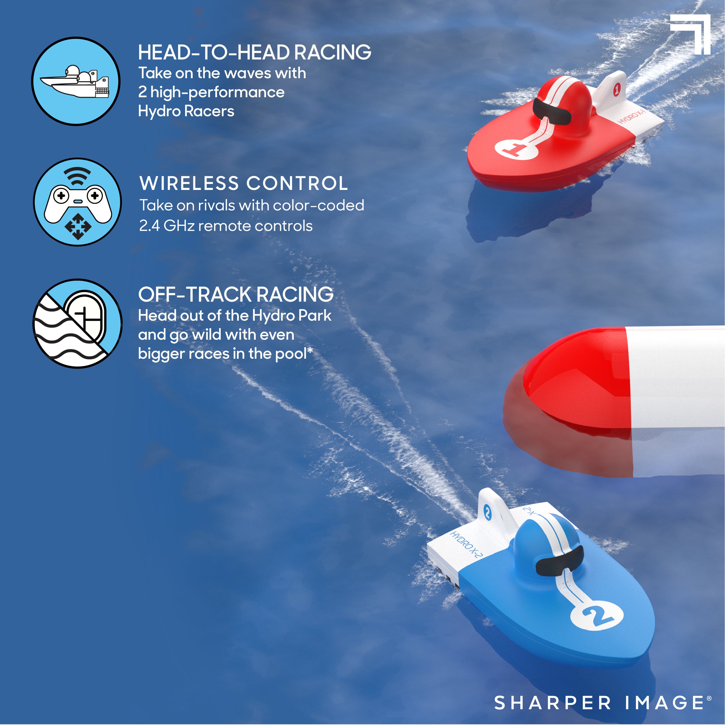Sharper Image RC Hydro Park Racers med oppblåsbar pool