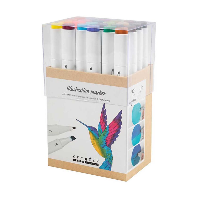 Illustrasjoner Marker, Supplerende Farger, Spiss 1+8 Mm, 2