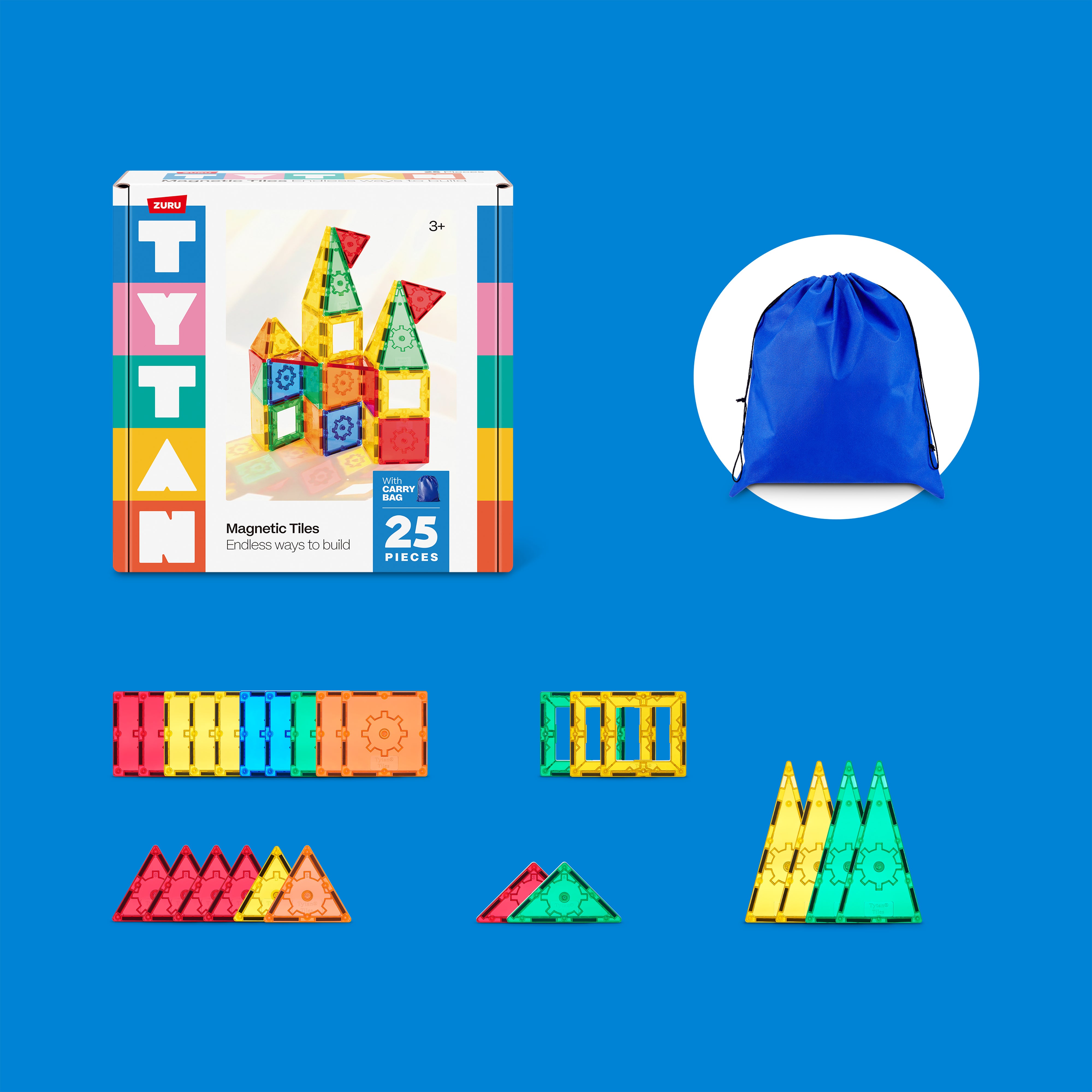 TYTAN Magnetic Tiles - 25 magnetiske byggbrikker