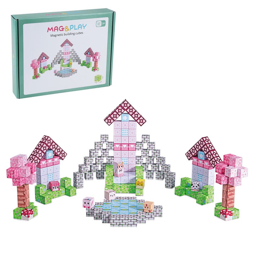 Mag&Play Building Cubes 2 cm 239 stk Rosa