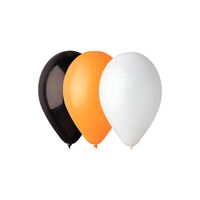 Halloween, Ballong 30 Cm Oransje-Svart-Hvit 25 stk/eske