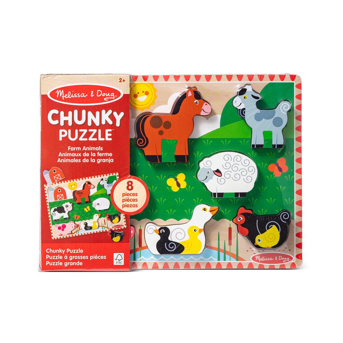 Melissa & Doug trebrettet puslespill bondgård