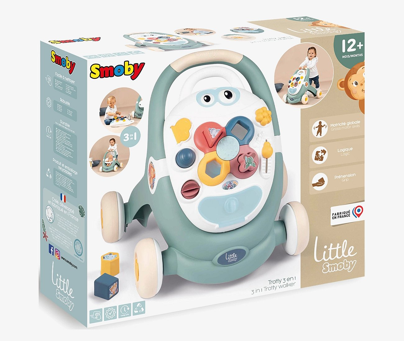 Smoby 3 i 1 Trotty Walker gåvogn