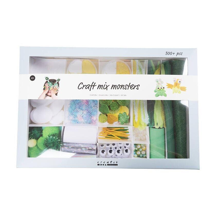 Kreativ eske, ulike farger, Monster, 1-pakning
