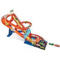 Hot Wheels City Roller Coaster Rally-banzesett med 5 biler