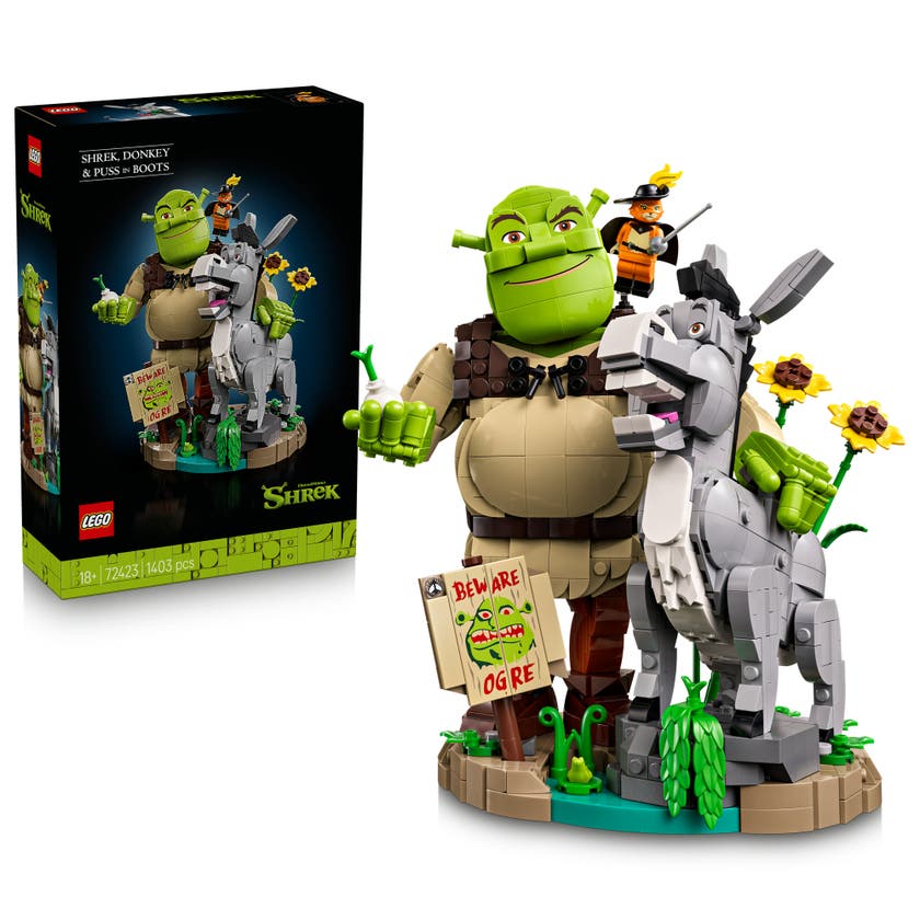 LEGO® Shrek: Shrek, Esel og Pus med Støvler, figursett 72423