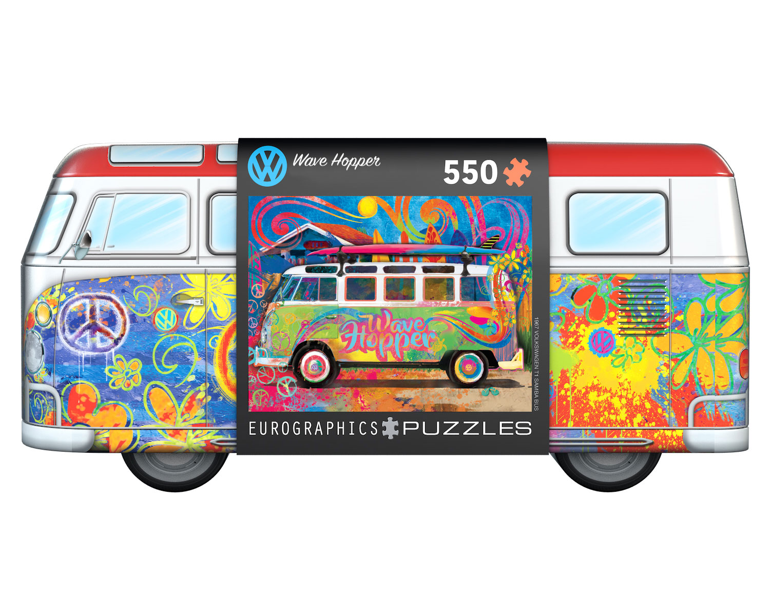 VW Bus Wave Hopper Puslespill i Metallboks