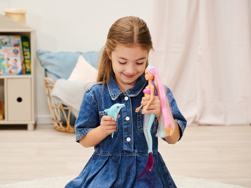 Steffi Love Mermaidizing dukke med lysende hale og delfin