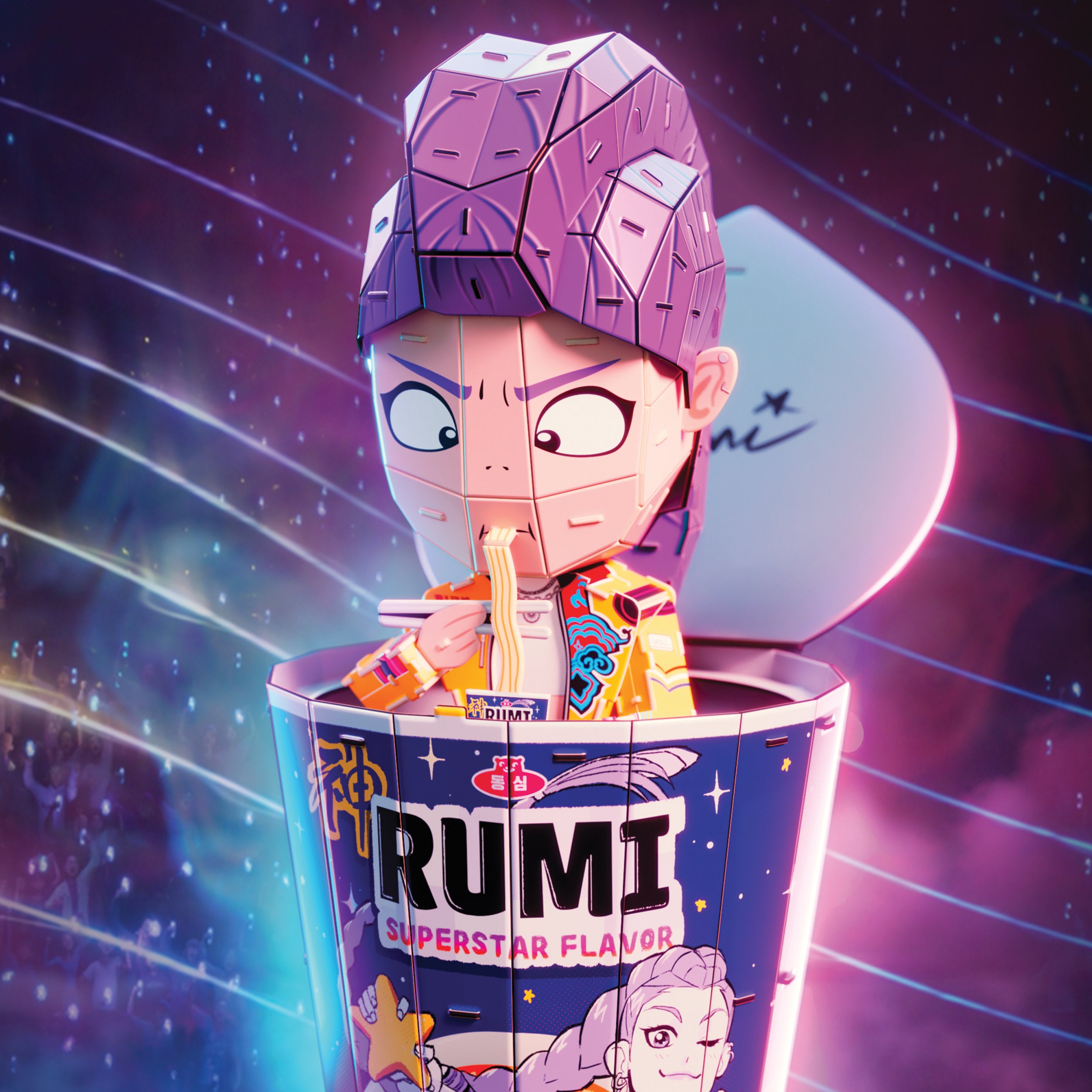 4D Build Rumi 3D-puslespill fra K-pop Demon Hunters