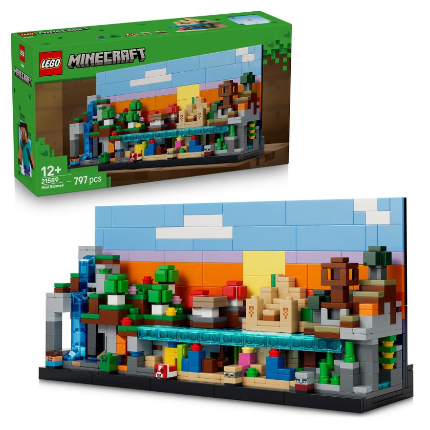 LEGO® Minecraft® Minibiomer. Byggbar gaming-kunst 21589