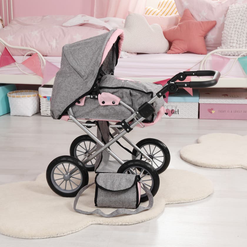 Humble&Heart, Dukkevogn Deluxe 55 cm Grå