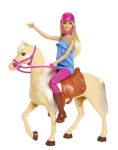 Barbie dukke och hest